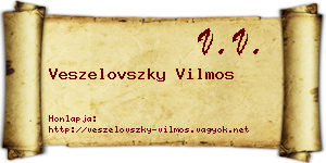 Veszelovszky Vilmos névjegykártya